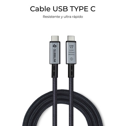 SUBBLIM SUBCAB-C24010 cavo USB USB4 Gen 3x2 1,5 m USB C Nero