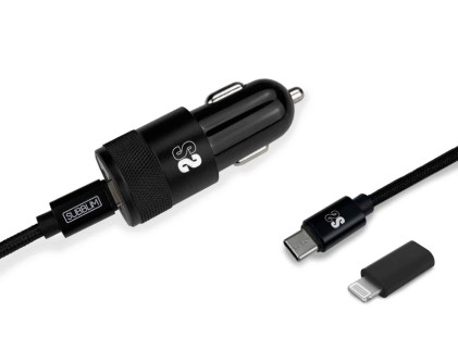 SUBBLIM SUBCHG-5CPD11 Caricabatterie per dispositivi mobili Smartphone Nero Accendisigari, USB Ricarica rapida Auto