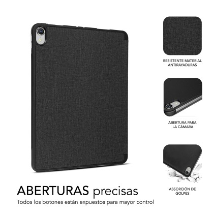 Custodia Subblim esclusiva per iPad 10a generazione 10,9 pollici - Custodia antiurto - Bordi rinforzati - Cover posteriore rigida - Design ultraleggero - Funzione stand - Spazio per Apple Pencil - Chiusura magnetica - Colore nero