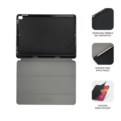 Custodia Subblim esclusiva per iPad 10a generazione 10,9 pollici - Custodia antiurto - Bordi rinforzati - Cover posteriore rigida - Design ultraleggero - Funzione stand - Spazio per Apple Pencil - Chiusura magnetica - Colore nero