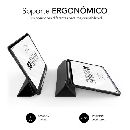 Custodia Subblim esclusiva per iPad 10a generazione 10,9 pollici - Custodia antiurto - Bordi rinforzati - Cover posteriore rigida - Design ultraleggero - Funzione stand - Spazio per Apple Pencil - Chiusura magnetica - Colore nero