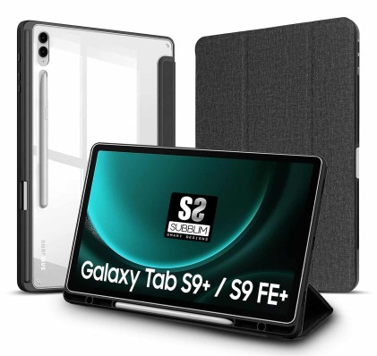 SUBBLIM SUBCST-5SC510 custodia per tablet 31,5 cm (12.4") Custodia a libro Nero, Trasparente