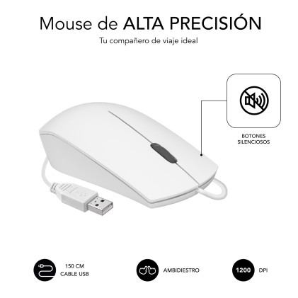 SUBBLIM SUBKBC-CSSK02 tastiera Mouse incluso USB QWERTY Spagnolo Bianco