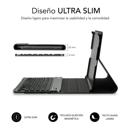 SUBBLIM SUBKT3-BTS060 tastiera per dispositivo mobile QWERTY Spagnolo Bluetooth Nero
