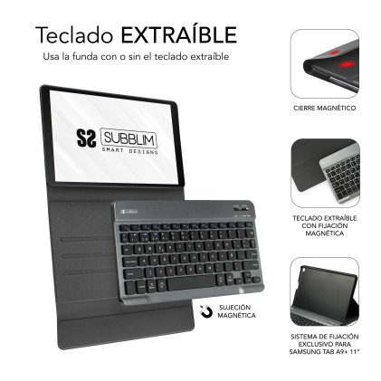 SUBBLIM SUBKT3-BTS060 tastiera per dispositivo mobile QWERTY Spagnolo Bluetooth Nero