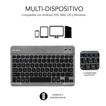 SUBBLIM SUBKT3-BTS070 custodia per tablet 27,9 cm (11") Custodia flip a libro Nero