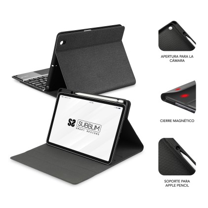 SUBBLIM Funda Tablet KEYTAB ProBT Touchpad Ipad 10,9/11 10a/11a Gen NEGRA