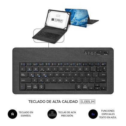 SUBBLIM SUBKT5-BTTB01 tastiera per dispositivo mobile QWERTY Spagnolo Bluetooth Multicolore