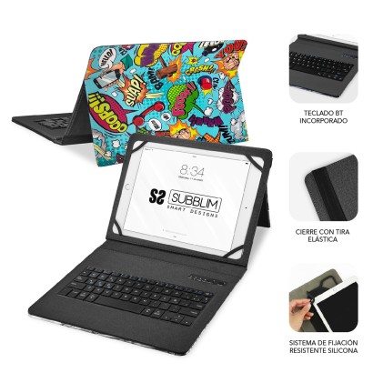 SUBBLIM SUBKT5-BTTC20 tastiera per dispositivo mobile QWERTY Spagnolo Bluetooth Multicolore