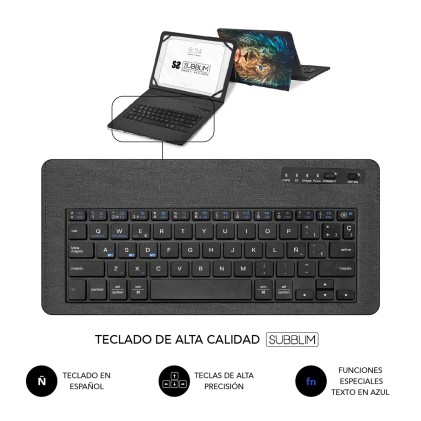 SUBBLIM SUBKT5-BTTL30 tastiera per dispositivo mobile QWERTY Spagnolo Bluetooth Multicolore