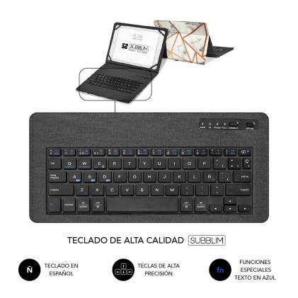 SUBBLIM SUBKT5-BTTW10 tastiera per dispositivo mobile QWERTY Spagnolo Bluetooth Multicolore