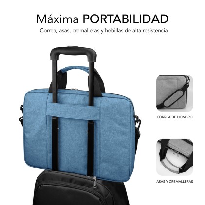 Subblim Maletin para Portatiles de hasta 15.6 Pulgadas - Proteccion Air Padding - Resistente Poliester Oxford - Repelente de Liquidos - Color Azul