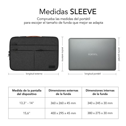 SUBBLIM SUBLS-AP36001 borsa per laptop 35,6 cm (14") Custodia a tasca Grigio