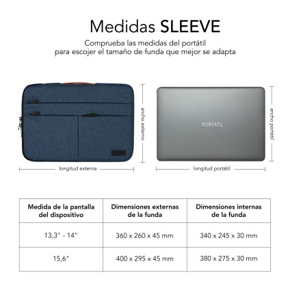 SUBBLIM SUBLS-AP36003 borsa per laptop 35,6 cm (14") Custodia a tasca Blu