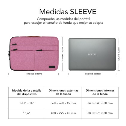 SUBBLIM SUBLS-AP36004 borsa per laptop 35,6 cm (14") Custodia a tasca Grigio