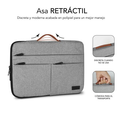 SUBBLIM SUBLS-AP36051 borsa per laptop 39,6 cm (15.6") Custodia a tasca Grigio