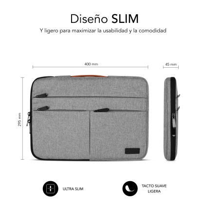 SUBBLIM SUBLS-AP36051 borsa per laptop 39,6 cm (15.6") Custodia a tasca Grigio