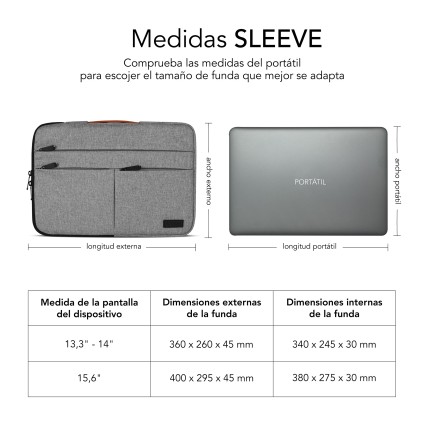 SUBBLIM SUBLS-AP36051 borsa per laptop 39,6 cm (15.6") Custodia a tasca Grigio