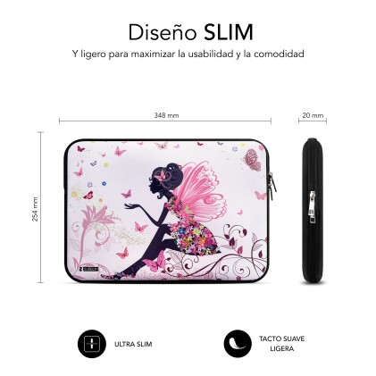 SUBBLIM SUBLS-SKIN102 borsa per laptop 35,6 cm (14") Custodia a tasca Multicolore