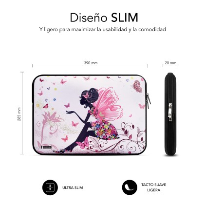 SUBBLIM SUBLS-SKIN152 borsa per laptop 39,6 cm (15.6") Custodia a tasca Multicolore