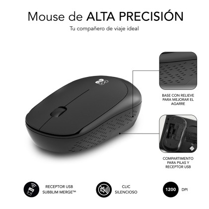 SUBBLIM SUBMO-B2SW010 mouse Ambidestro RF Wireless Ottico 1200 DPI