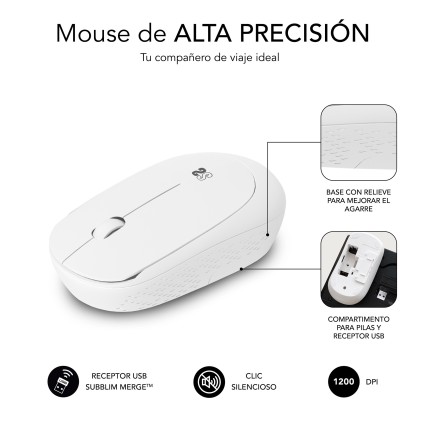 SUBBLIM SUBMO-B2SW011 mouse Ambidestro RF Wireless Ottico 1200 DPI