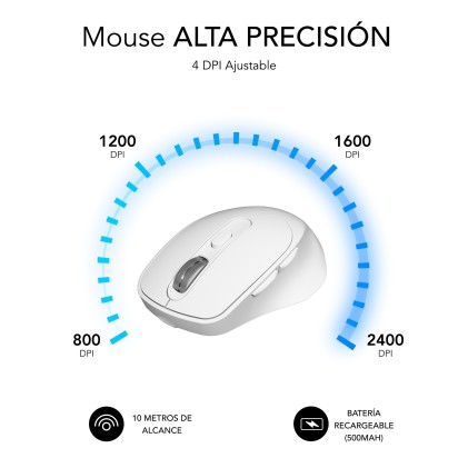 Mouse Universale Mano destra Bluetooth + USB Type-A Ottico 2400 DPI