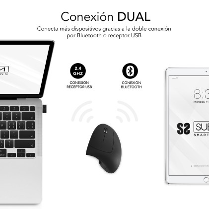 Mouse Universale Mano destra Bluetooth + USB Type-A Ottico 1600 DPI