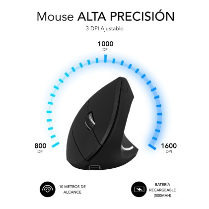 Mouse Universale Mano destra Bluetooth + USB Type-A Ottico 1600 DPI