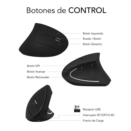 Mouse Universale Mano destra Bluetooth + USB Type-A Ottico 1600 DPI