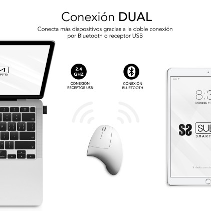Mouse Universale Mano destra Bluetooth + USB Type-A Ottico 1600 DPI