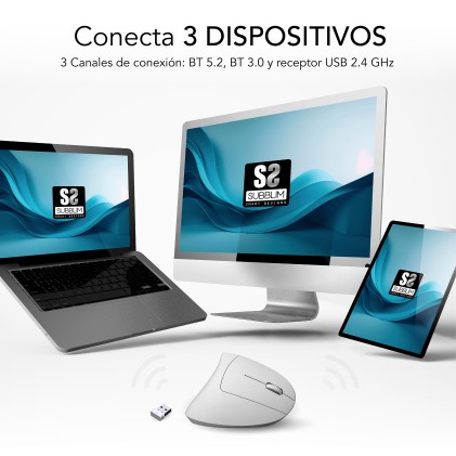 Mouse Universale Mano destra Bluetooth + USB Type-A Ottico 1600 DPI