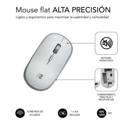 SUBBLIM SUBMO-RFM0001 mouse Ambidestro RF Wireless Ottico 1600 DPI