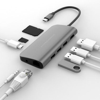 Hiper Drive Hub Usb-C Power 9 In 1 Per Macbook, Chromebook E Pc