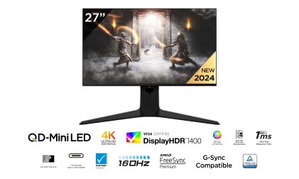 TCL R83 27R83U Monitor PC 68,6 cm (27") 3840 x 2160 Pixel 4K Ultra HD QLED Nero, Bianco