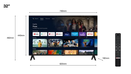 TCL Serie S54 Smart TV HD Ready 32" 32S5400A, HDR 10, Dolby Audio, Multisound, Android TV
