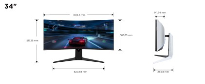 TCL R83 34R83Q Monitor PC 94 cm (37") 3440 x 1440 Pixel LED Nero, Bianco