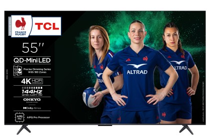 TCL C6K Serie Smart TV QD-MiniLED 4K 55" 55C6K, 144Hz, audio Onkyo 2.1, Dolby Vision IQ & Atmos, Google TV