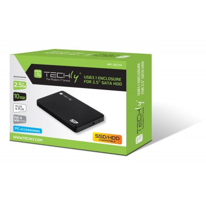 Box Esterno Hard Disk Techly Chassis Esterno Sata 2.5" Usb3.1 Superspe
