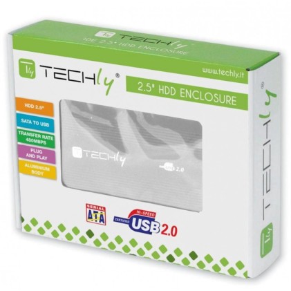 Box Esterno Hard Disk Techly Sata 2.5" Usb 2.0 I-Case Su 25-Ws