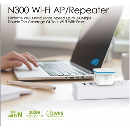 Extender Wi Fi Techly Ripetitore Wireless 300N Con Wps I-Wl-Repeater