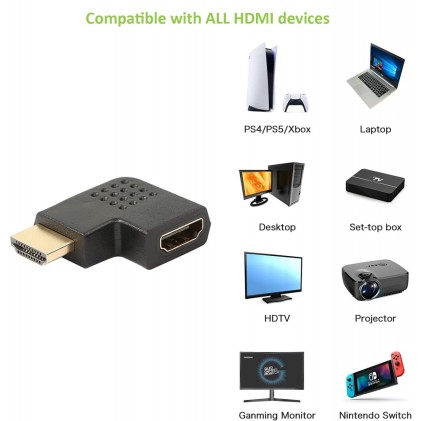 Connettore Video Techly Adattatore Hdmi Maschio Femmina Angolato 90&deg; I