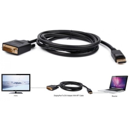 Cavo Adattatore Techly Monitor Cable Displayport 1.2 A Dvi Icoc Dsp-C1