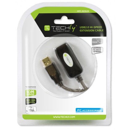 Cavo Usb Techly Prolunga Attiva Usb2.0 Hi Speed 10M Iusb-Rep10Ty