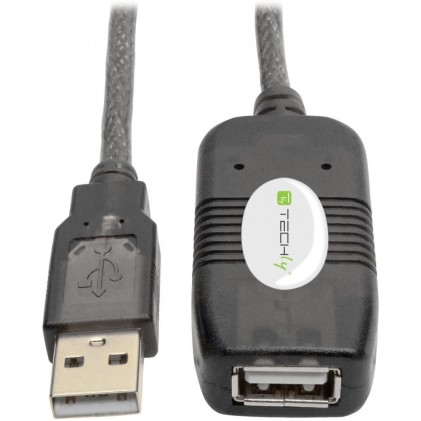 Cavo Usb Techly Prolunga Attiva Usb2.0 Hi Speed 10M Iusb-Rep10Ty