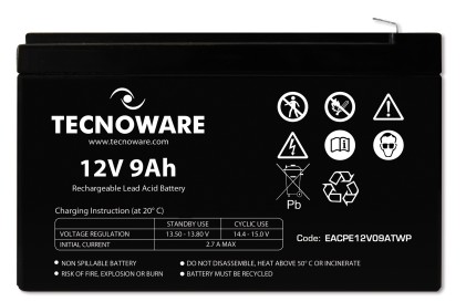 Batteria Ups Tecnoware 12Vdc 9Ah High Ermetica Al Piombo