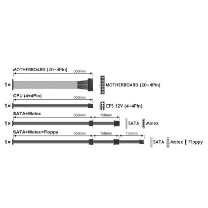 Alimentatore 550W 12Cm Free Silent 2*Sata 2*Molex Togheter On