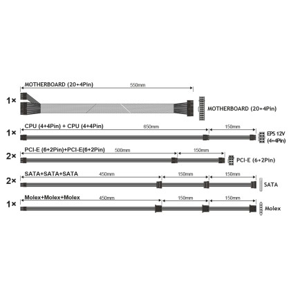 Tecnoware Alimentatore Typhoon 850 W Modular 80+ Gold