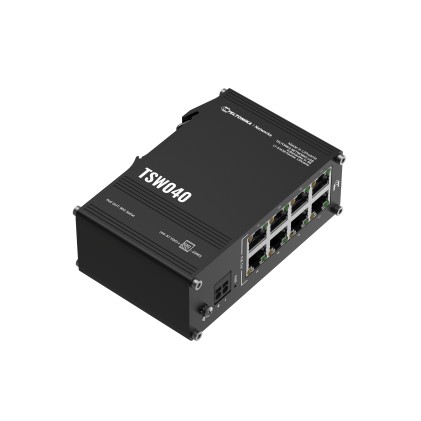 Teltonika NETWORKS TSW040 8-Port PoE+ Switch Non gestito Fast Ethernet (10/100) Supporto Power over Ethernet (PoE) Nero