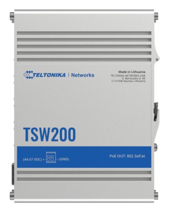 Teltonika TSW200 switch di rete Non gestito Gigabit Ethernet (10/100/1000) Supporto Power over Ethernet (PoE) Alluminio
